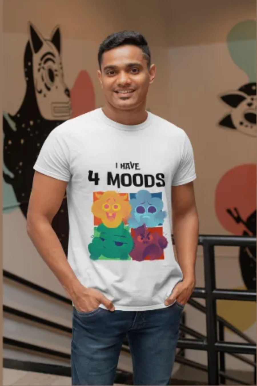 4 Moods Graphic Tee Shirt