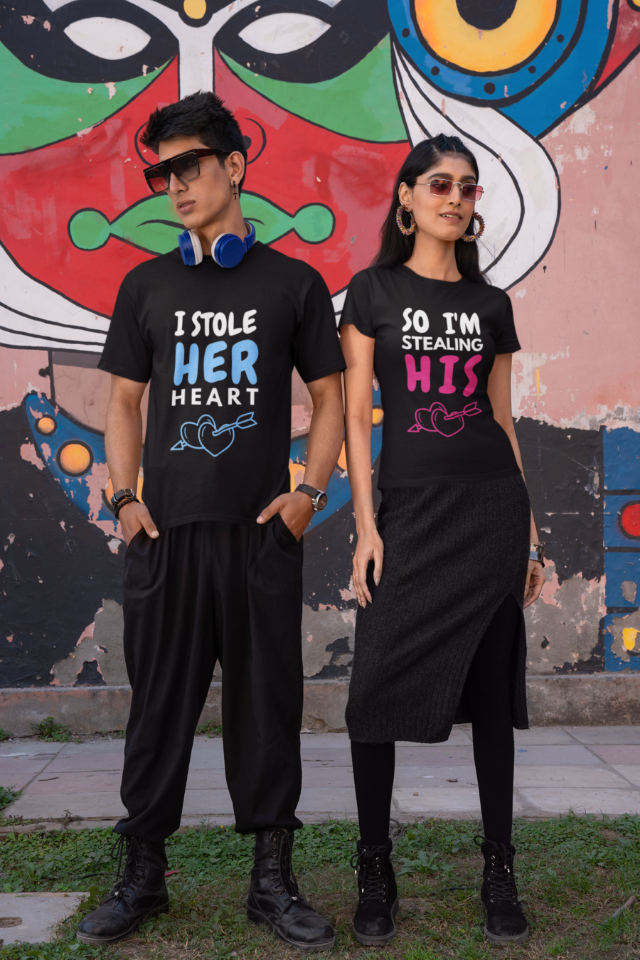 I Stole His Heart & So I'm Stealing His - Couple T-Shirts by Teescribe - Image 4