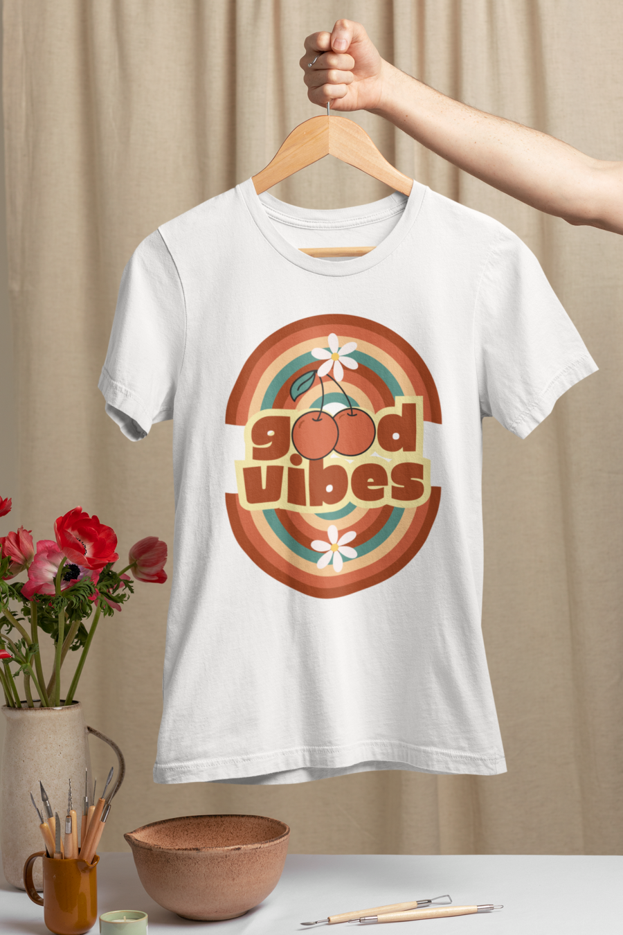 Women's Good Vibe Butterfly T-Shirt by Teescribe - Image 2