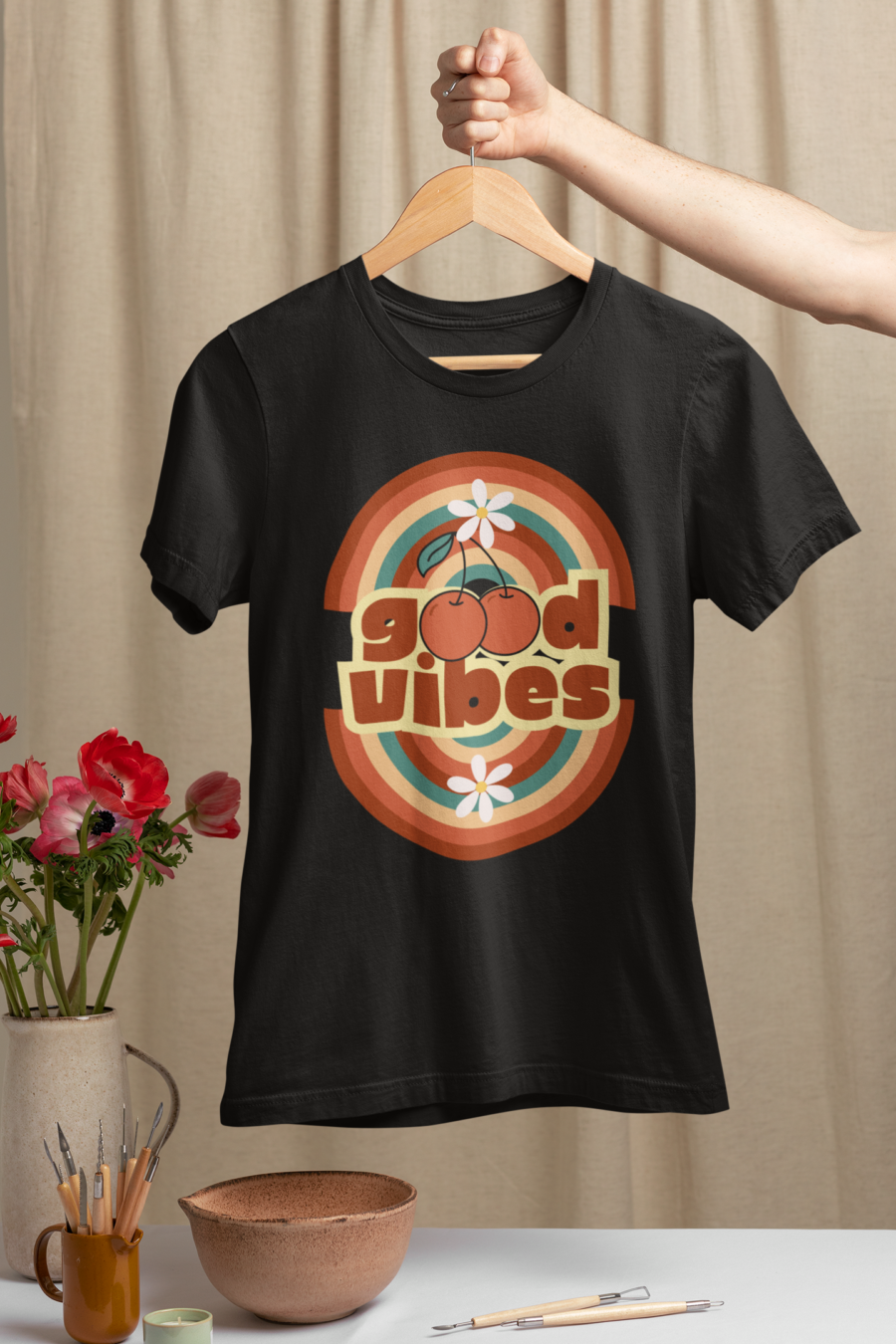 Women's Good Vibe Butterfly T-Shirt by Teescribe - Image 3