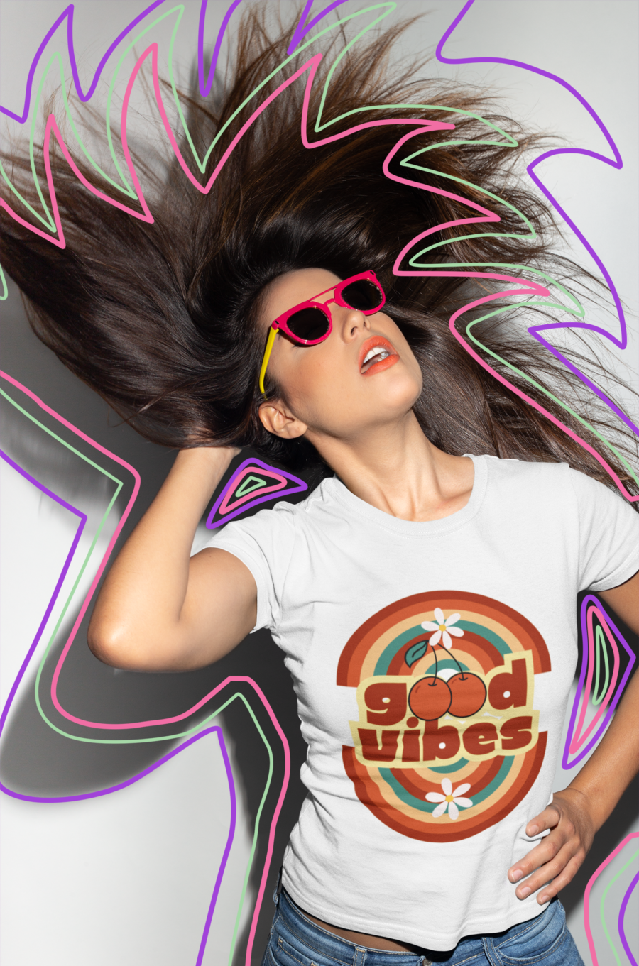 Women's Good Vibe Butterfly T-Shirt by Teescribe - Image 7