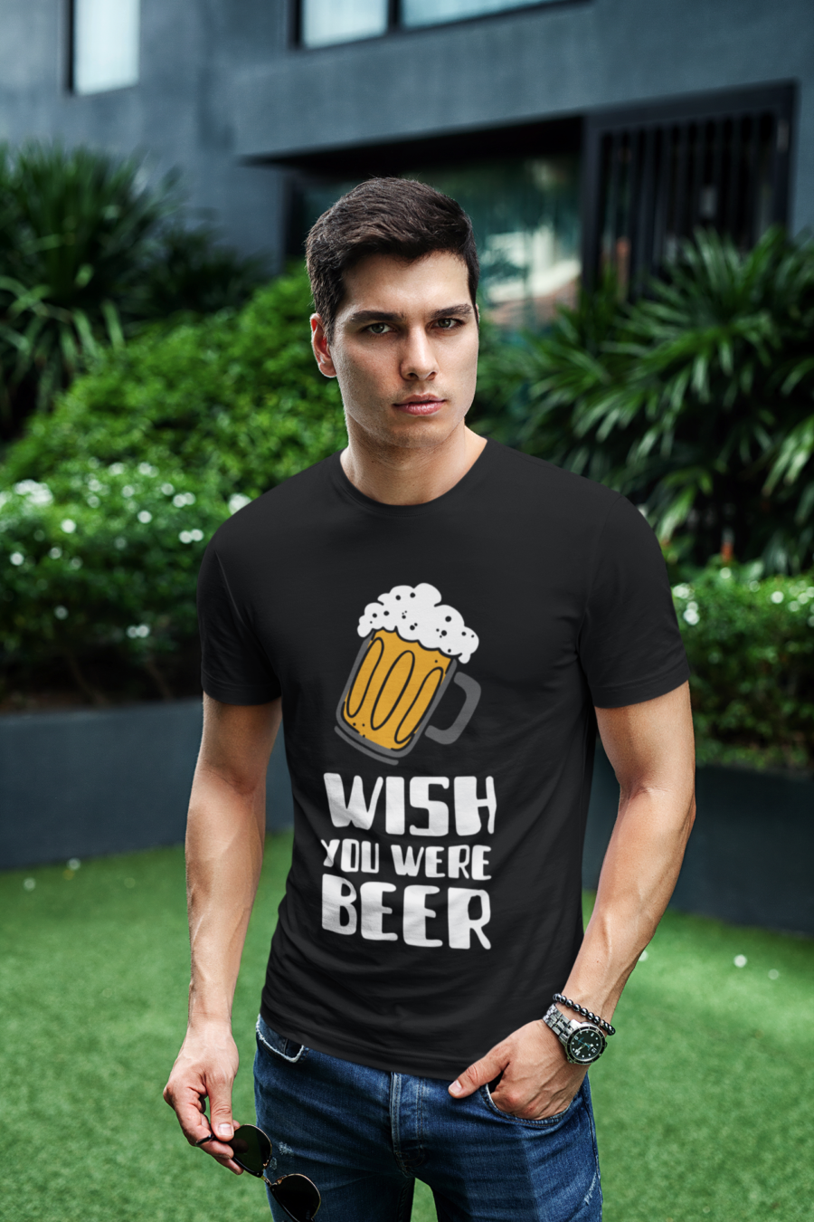 "Wish You Were Beer" Graphic T-Shirt - Image 11
