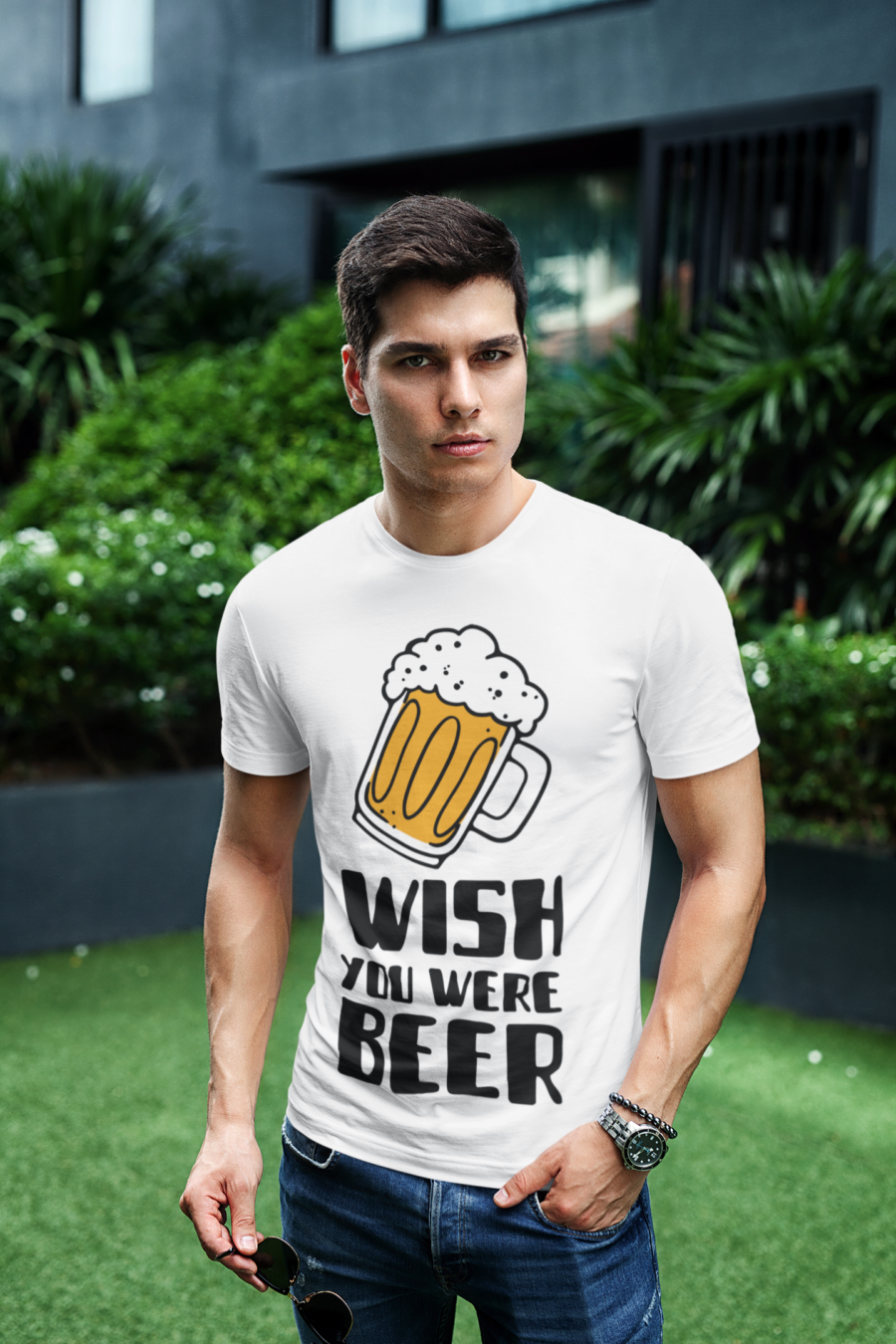 "Wish You Were Beer" Graphic T-Shirt - Image 12