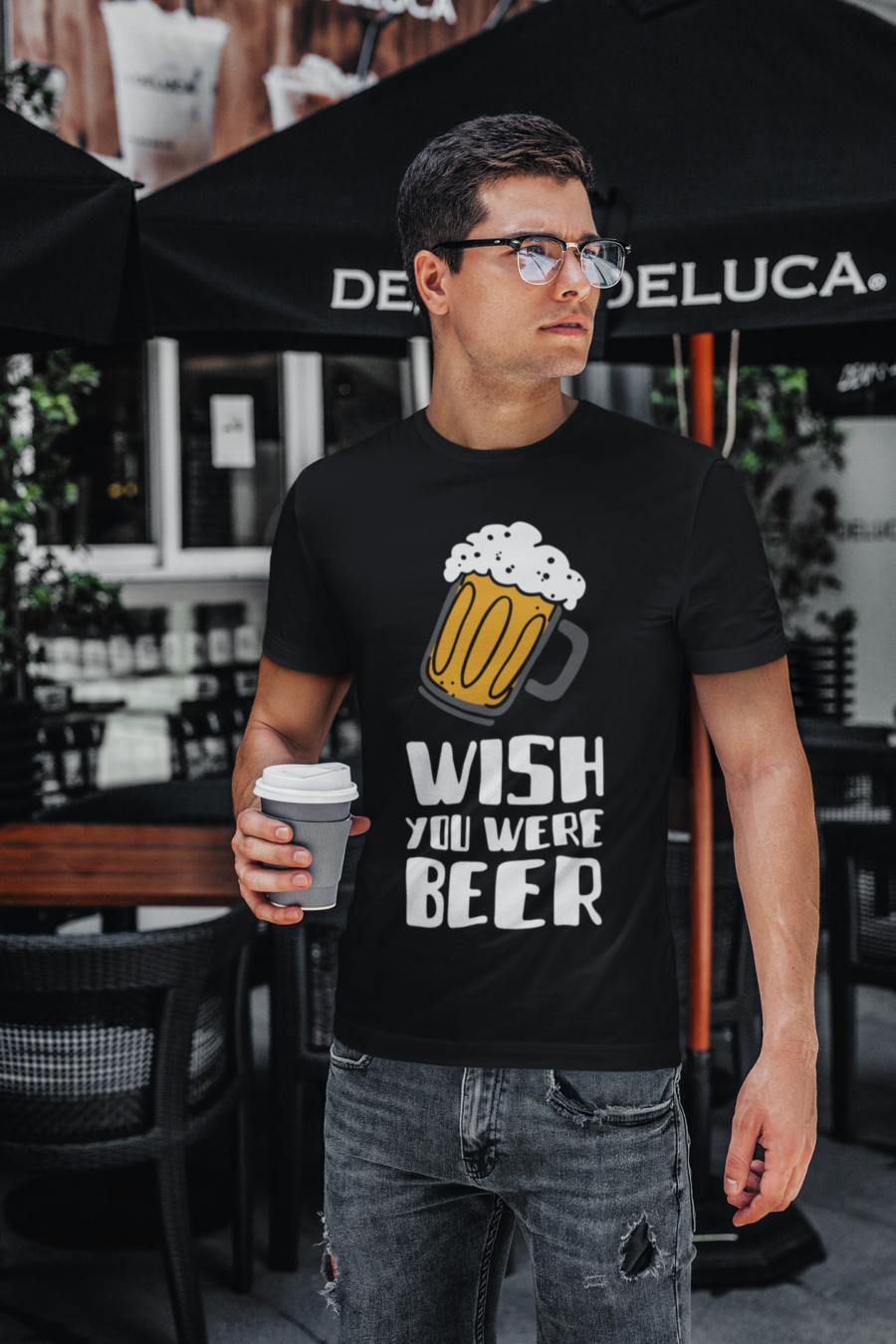 "Wish You Were Beer" Graphic T-Shirt - Image 16
