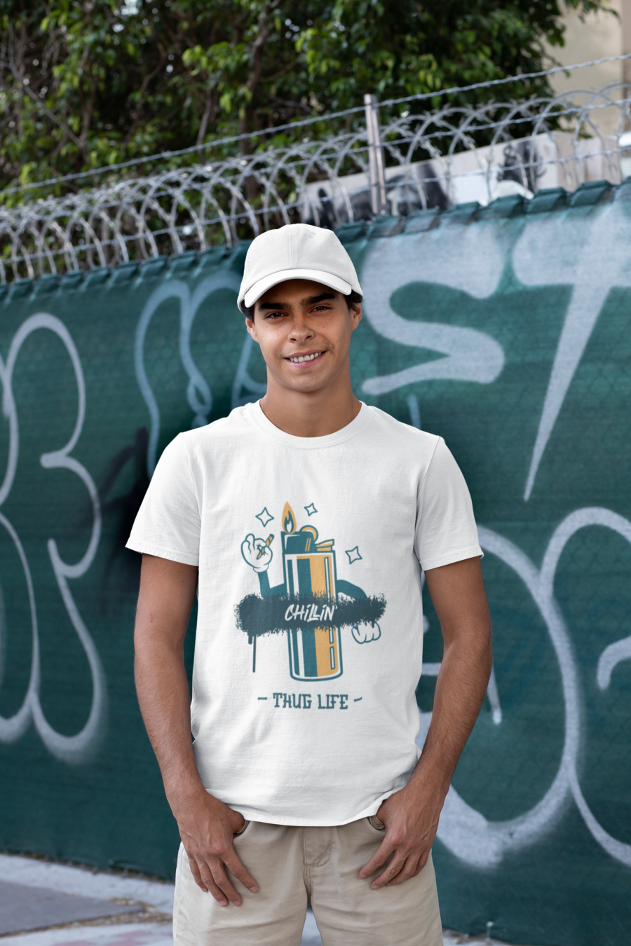 "Chillin'g Thug Life" Graphic T-Shirt by Teescribe - Image 14