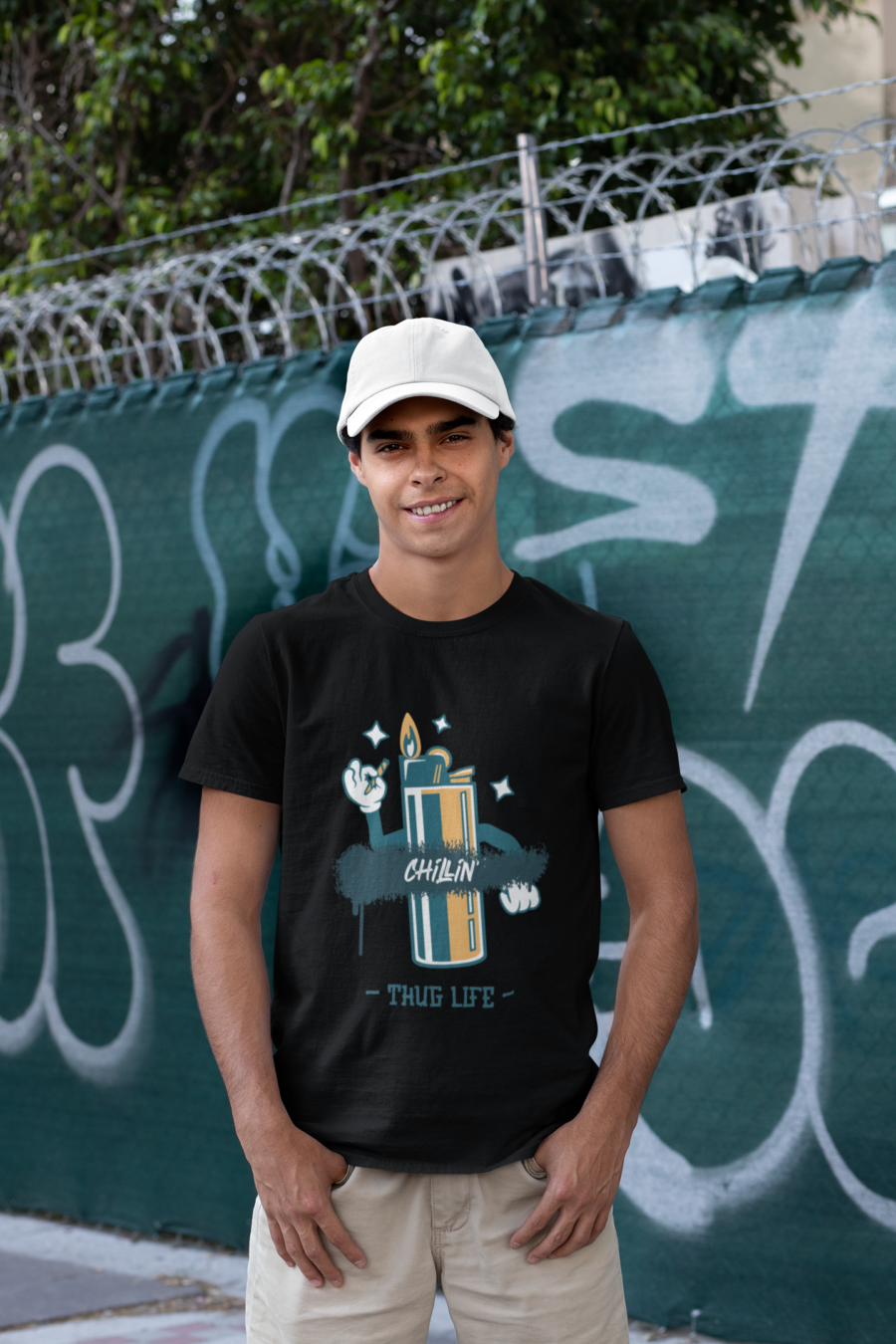 "Chillin'g Thug Life" Graphic T-Shirt by Teescribe - Image 15