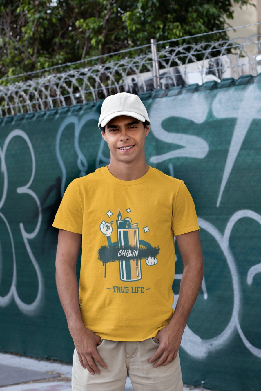 "Chillin'g Thug Life" Graphic T-Shirt by Teescribe - Image 17