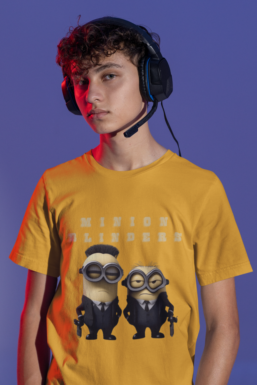 "Minion Blinders" Fun Graphic T-Shirt by Teescribe - Image 11