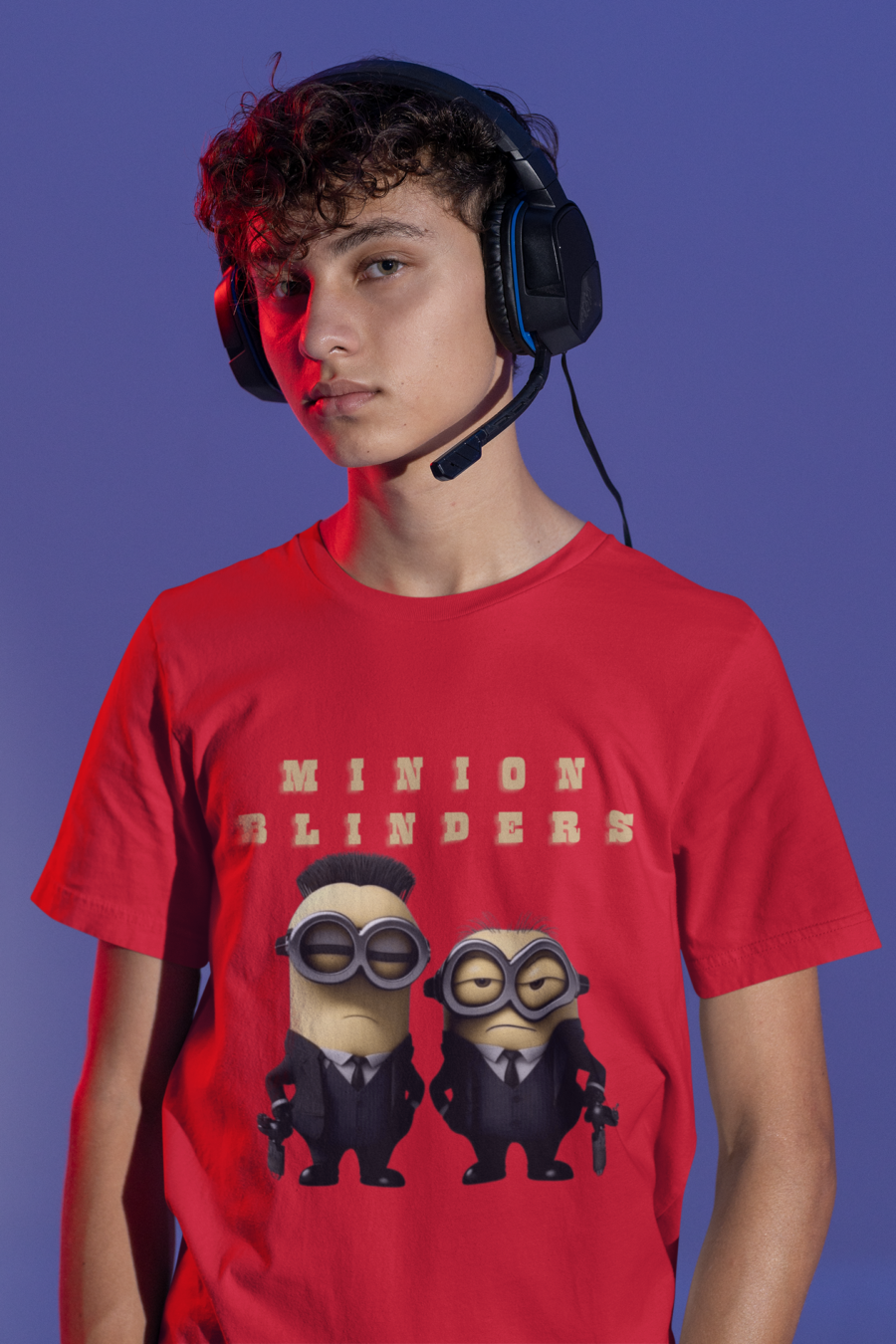 "Minion Blinders" Fun Graphic T-Shirt by Teescribe - Image 12