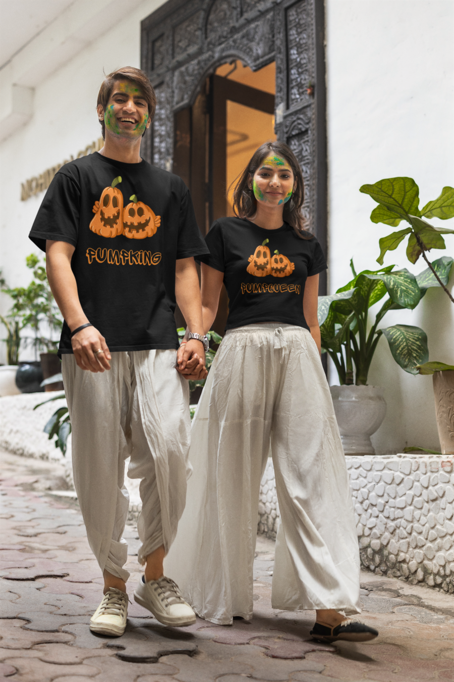  "Pumpking & Pumpqueen" Matching Couple T-Shirts by Teescribe - Image 5