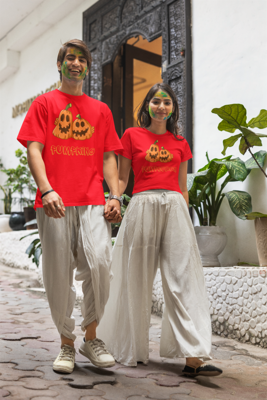  "Pumpking & Pumpqueen" Matching Couple T-Shirts by Teescribe - Image 6