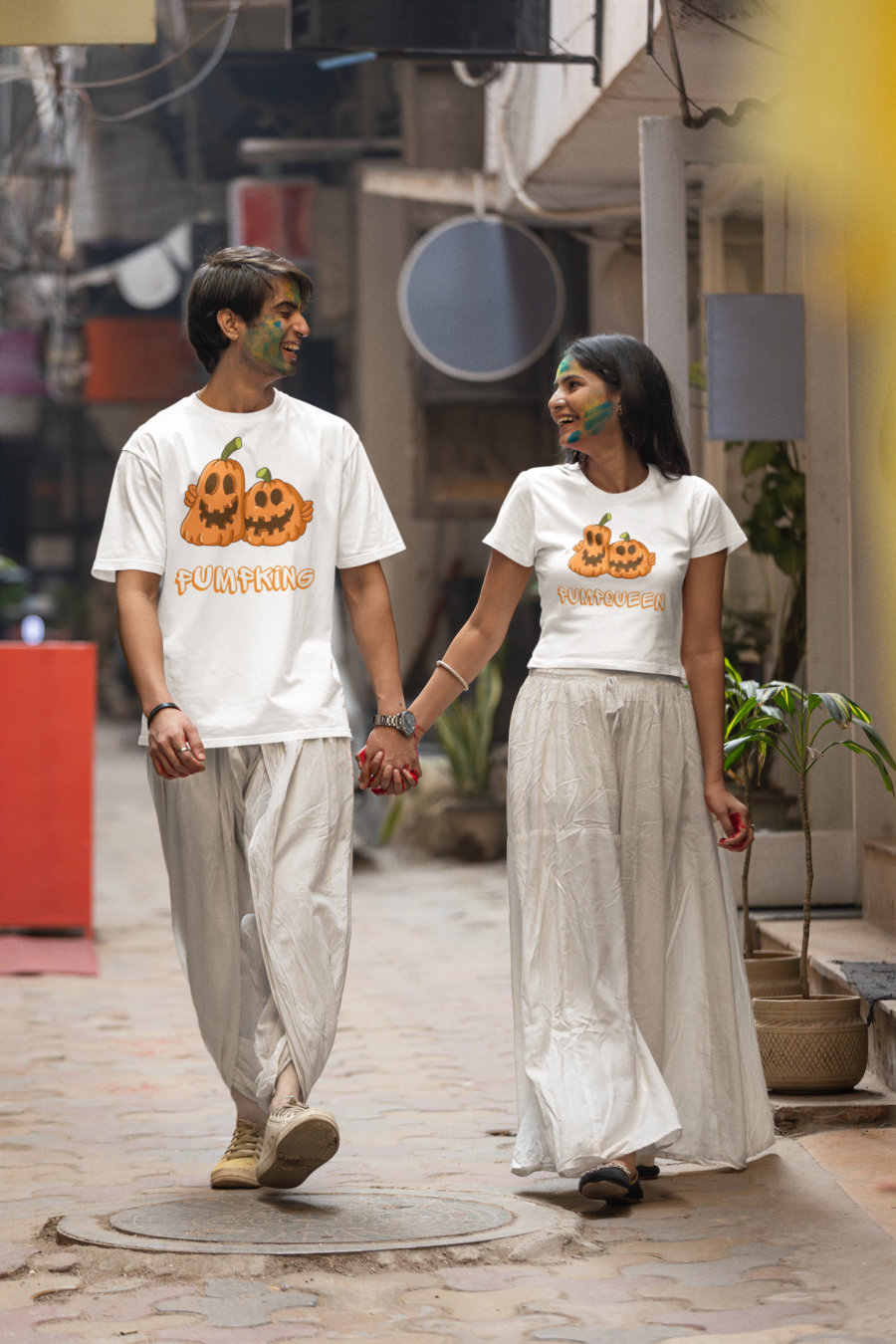  "Pumpking & Pumpqueen" Matching Couple T-Shirts by Teescribe - Image 9