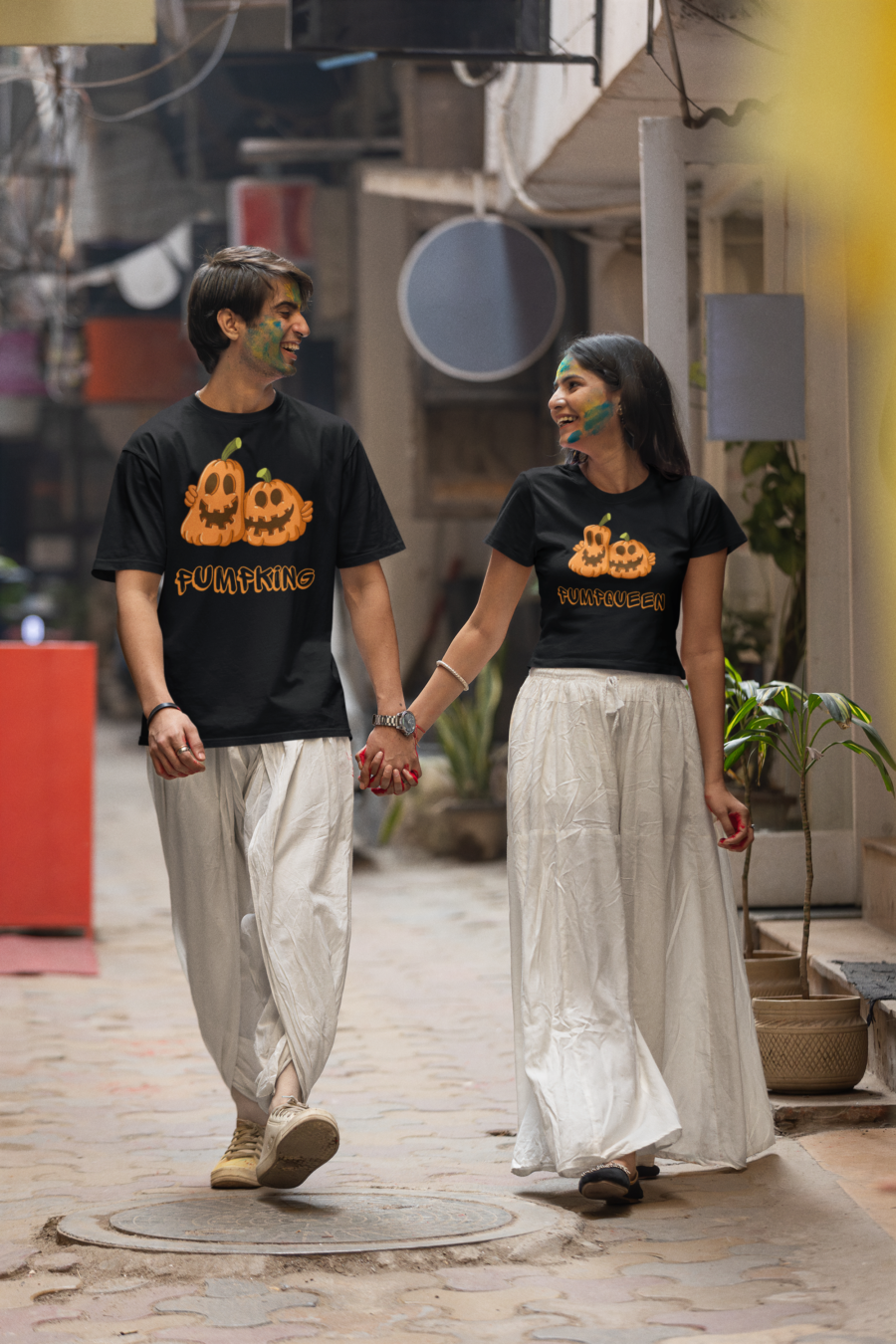  "Pumpking & Pumpqueen" Matching Couple T-Shirts by Teescribe - Image 8