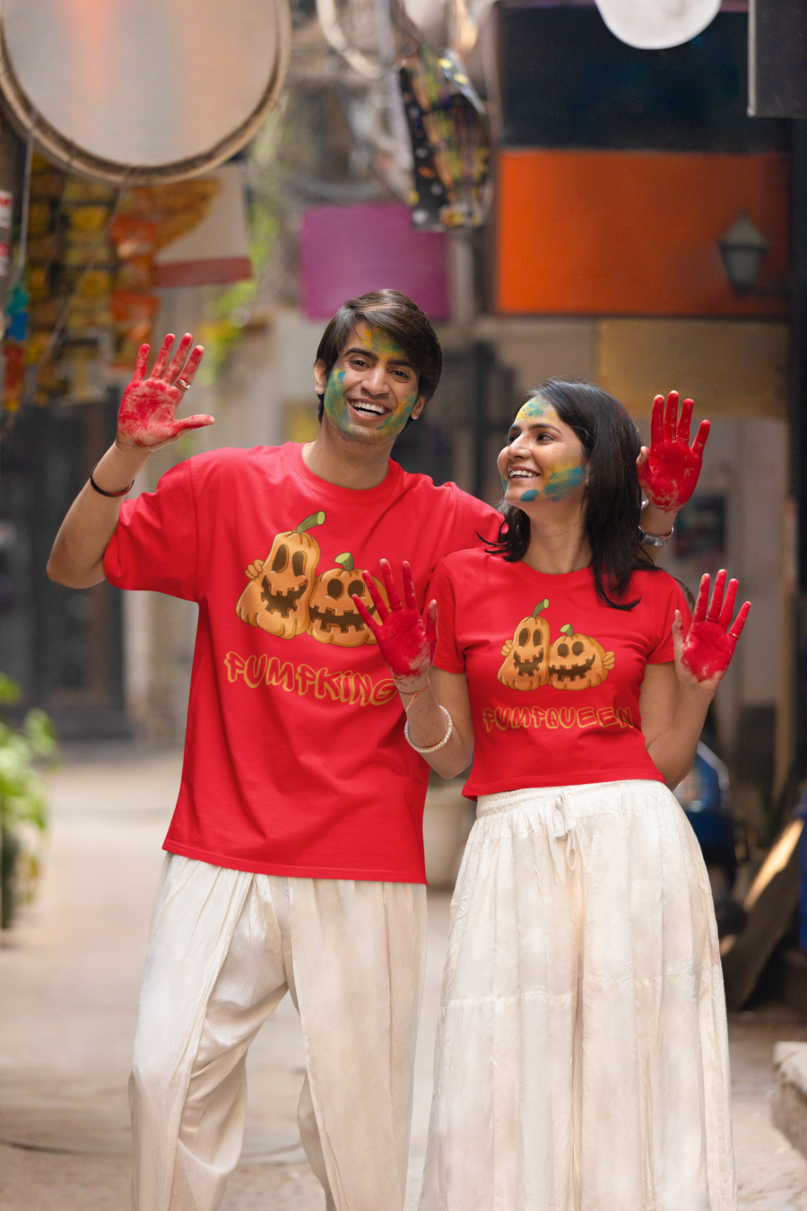  "Pumpking & Pumpqueen" Matching Couple T-Shirts by Teescribe - Image 7