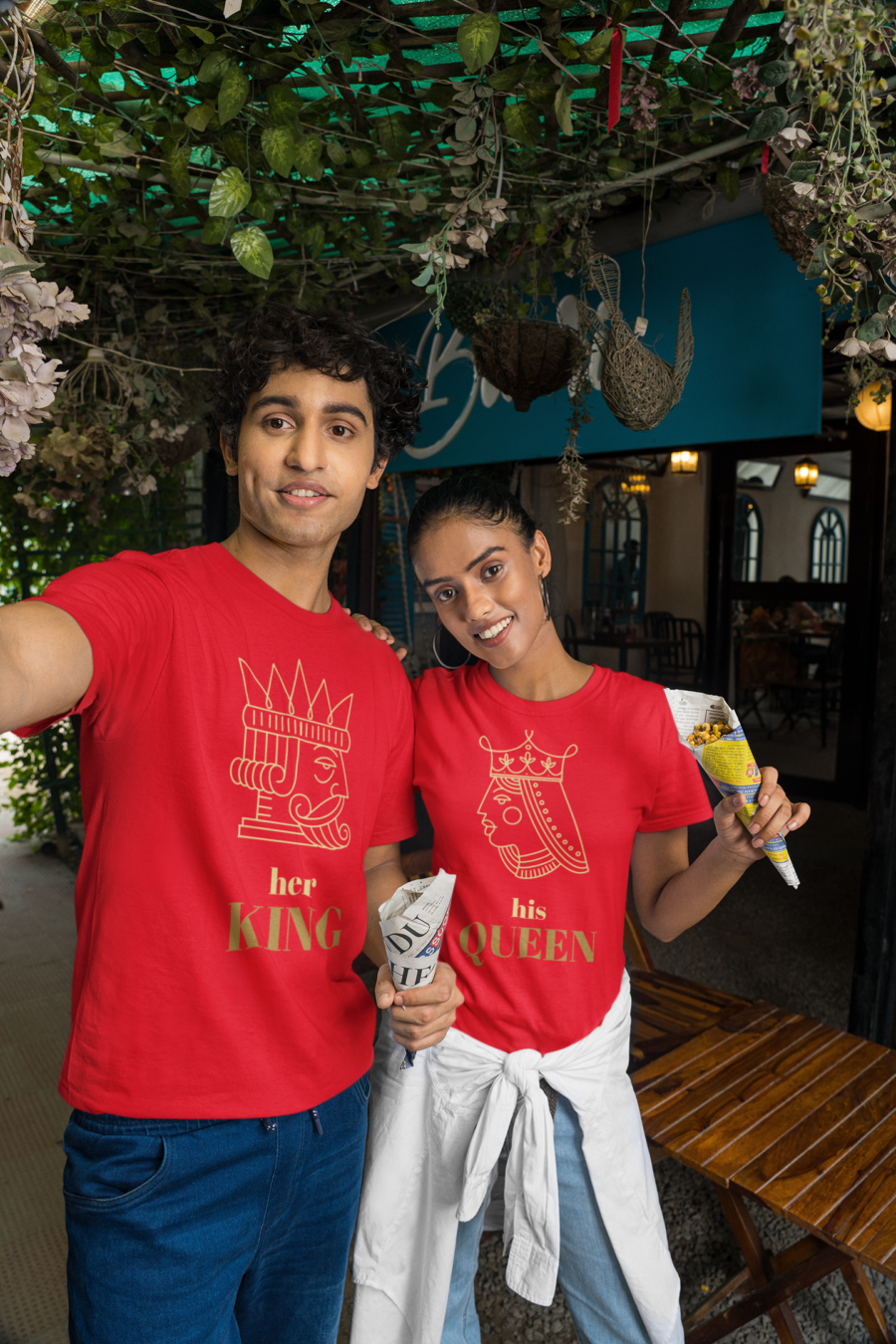  "Her King & His Queen" Matching Couple T-Shirts by Teescribe - Image 3
