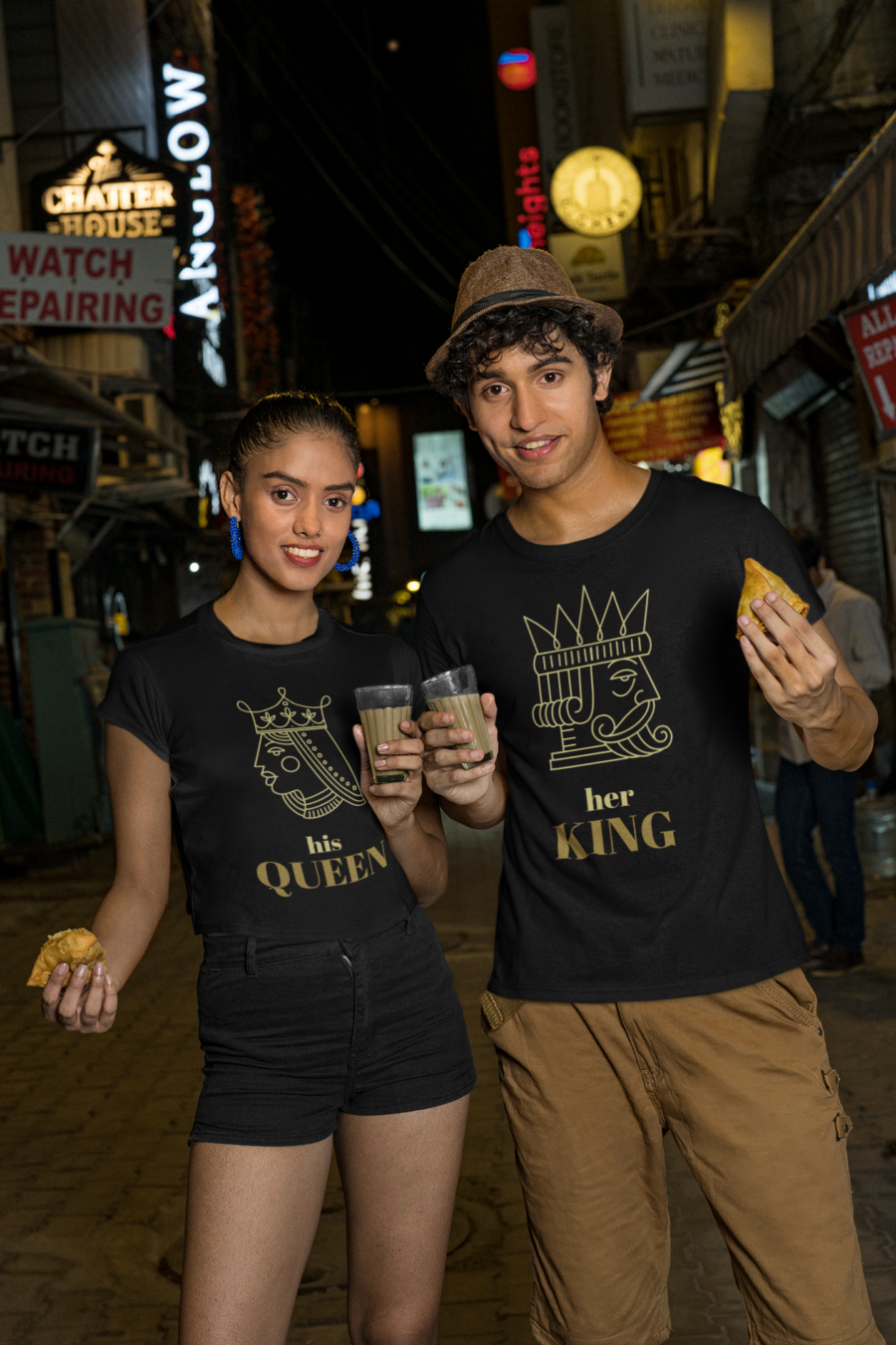  "Her King & His Queen" Matching Couple T-Shirts by Teescribe - Image 4