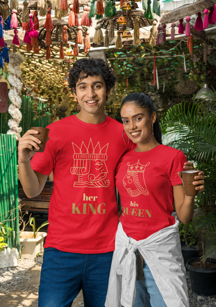  "Her King & His Queen" Matching Couple T-Shirts by Teescribe - Image 7
