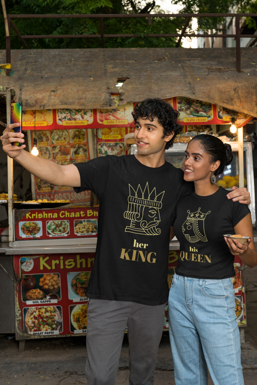  "Her King & His Queen" Matching Couple T-Shirts by Teescribe - Image 8