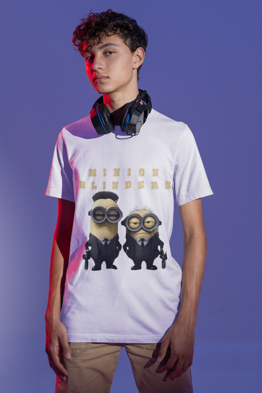 "Minion Blinders" Fun Graphic T-Shirt by Teescribe - Image 9