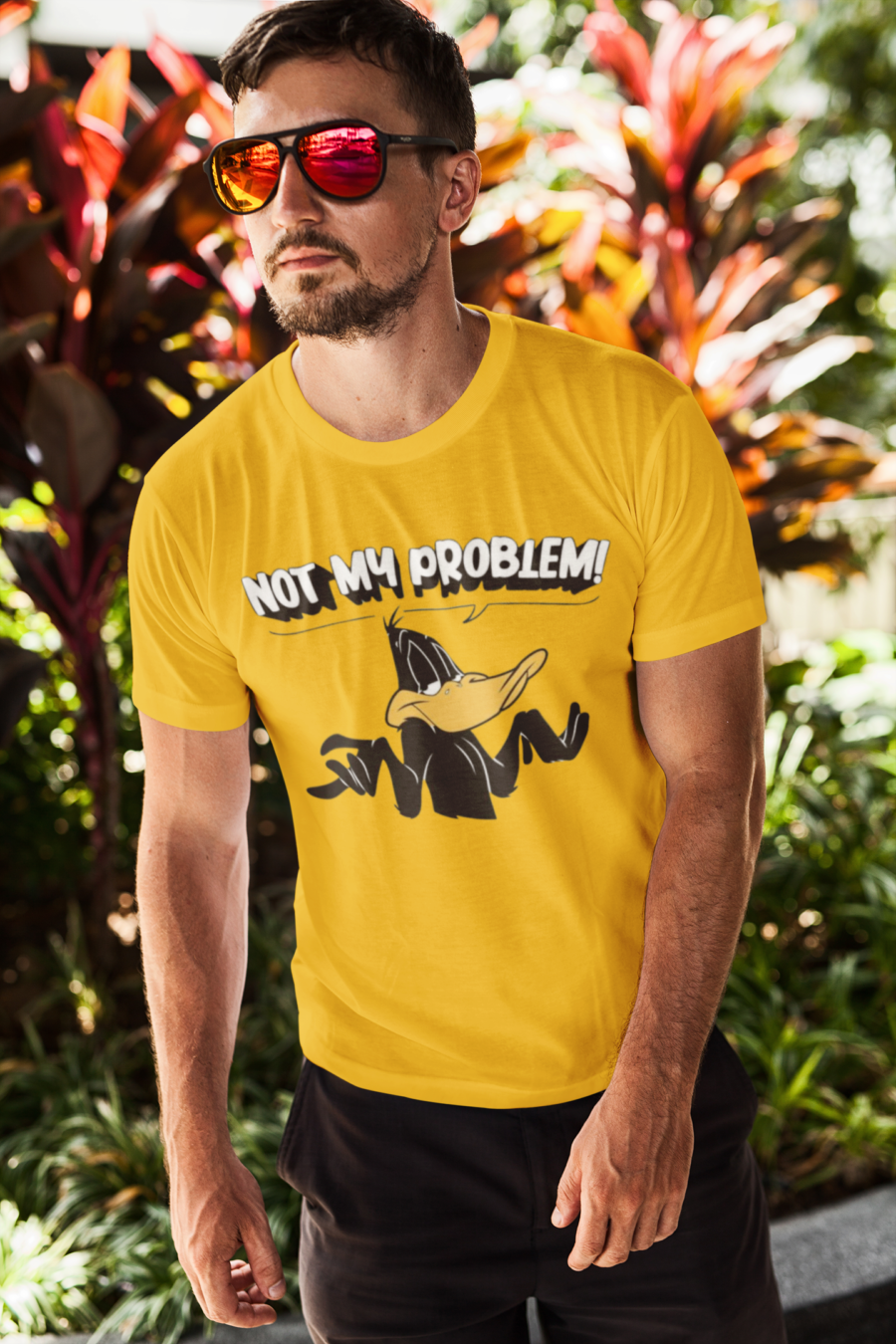 'Not My Problem' Funny Graphic T-Shirt – Bold & Stylish Casual Wear"-Teescribe