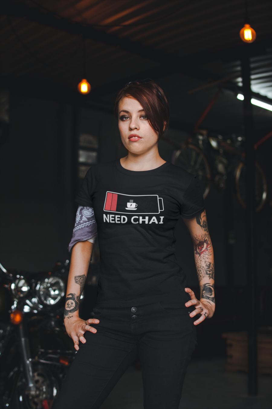 "Need Chai" Battery Graphic T-Shirt for Tea Lovers | Teescribe