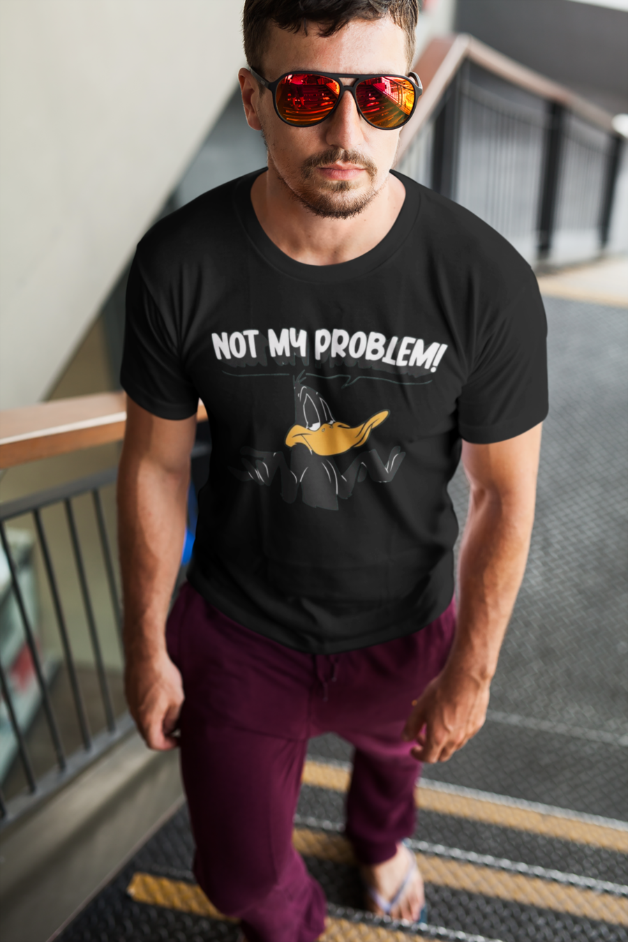 'Not My Problem' Funny Graphic T-Shirt – Bold & Stylish Casual Wear"-Teescribe - Image 10