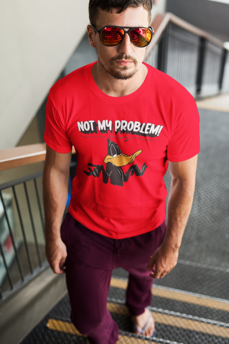 'Not My Problem' Funny Graphic T-Shirt – Bold & Stylish Casual Wear"-Teescribe - Image 9