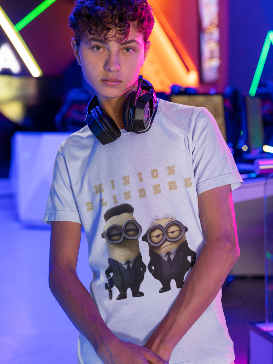 "Minion Blinders" Fun Graphic T-Shirt by Teescribe - Image 13