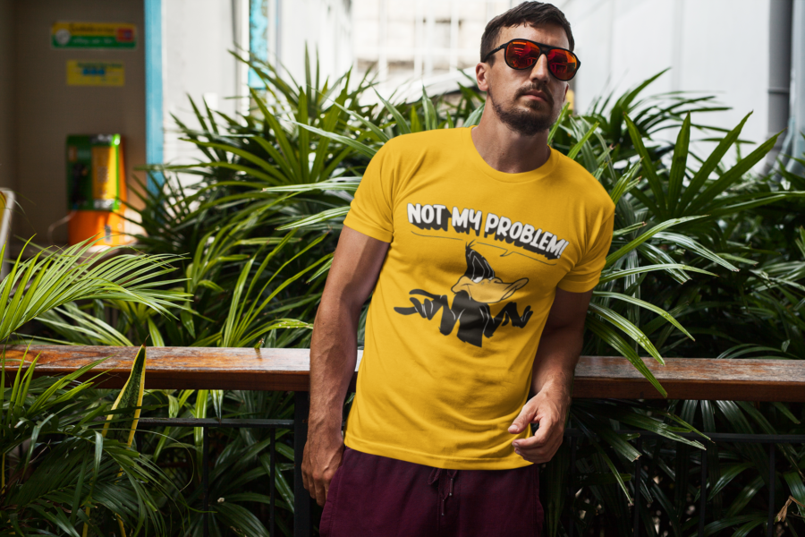 'Not My Problem' Funny Graphic T-Shirt – Bold & Stylish Casual Wear"-Teescribe - Image 2