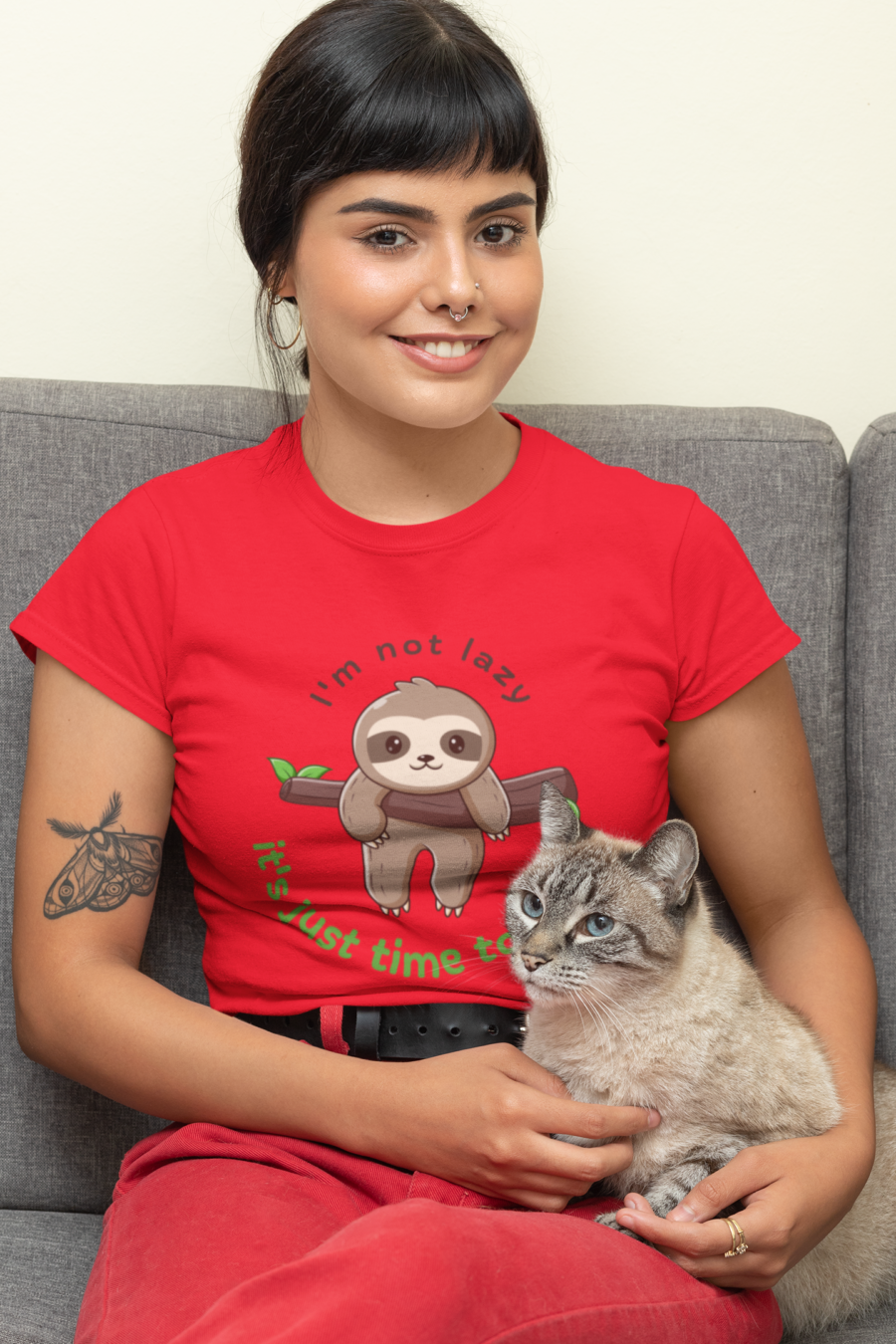 I'm Not Lazy  T-Shirt | Cute and Funny Tee by Teescribe - Image 5