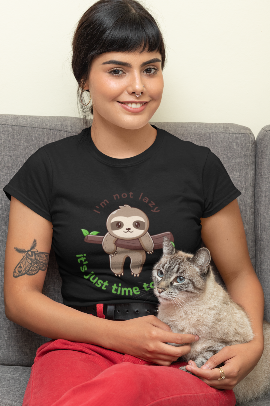I'm Not Lazy  T-Shirt | Cute and Funny Tee by Teescribe - Image 4