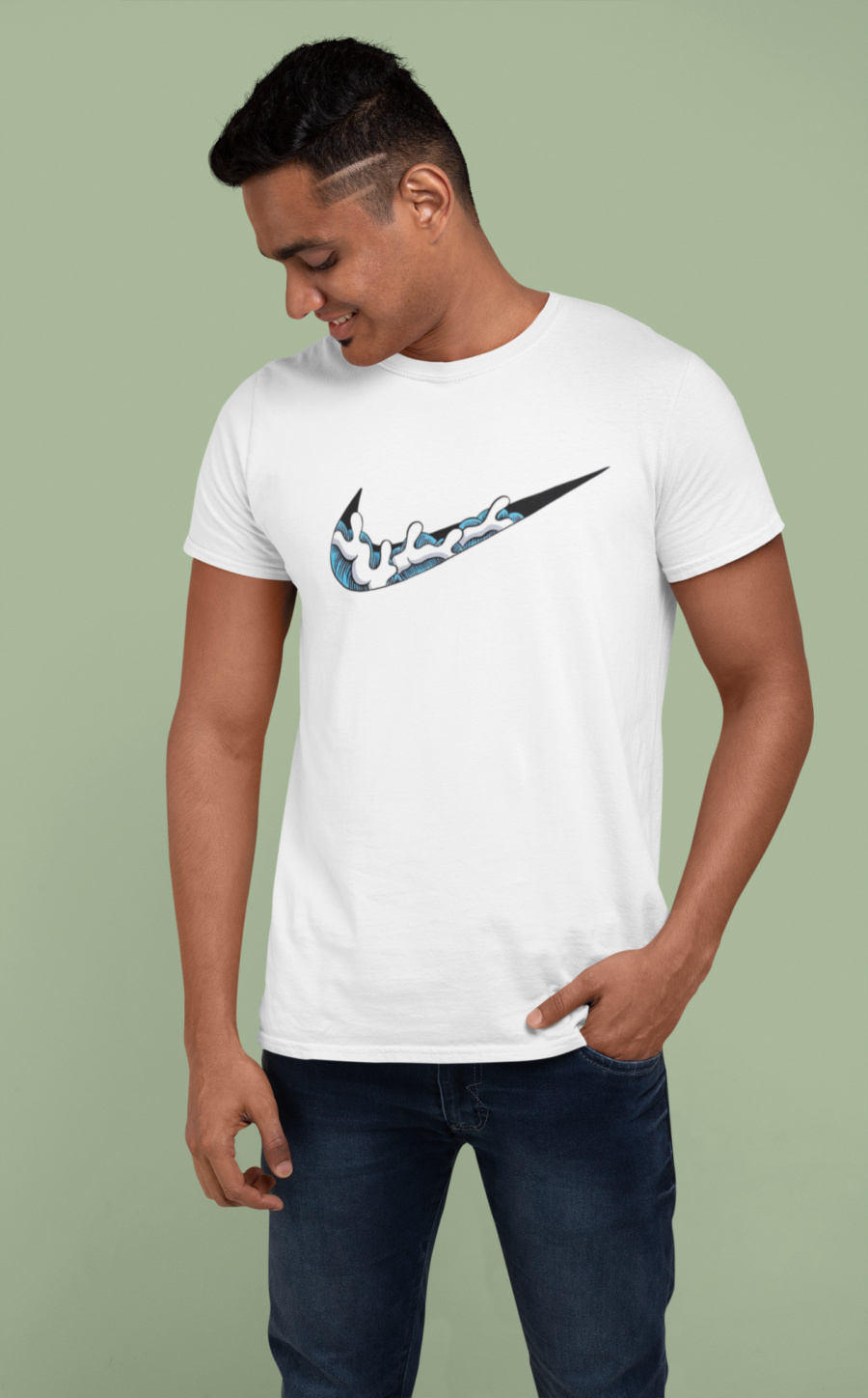  Stylish Wave-Inspired Graphic T-Shirt for Men-Teescribe - Image 6