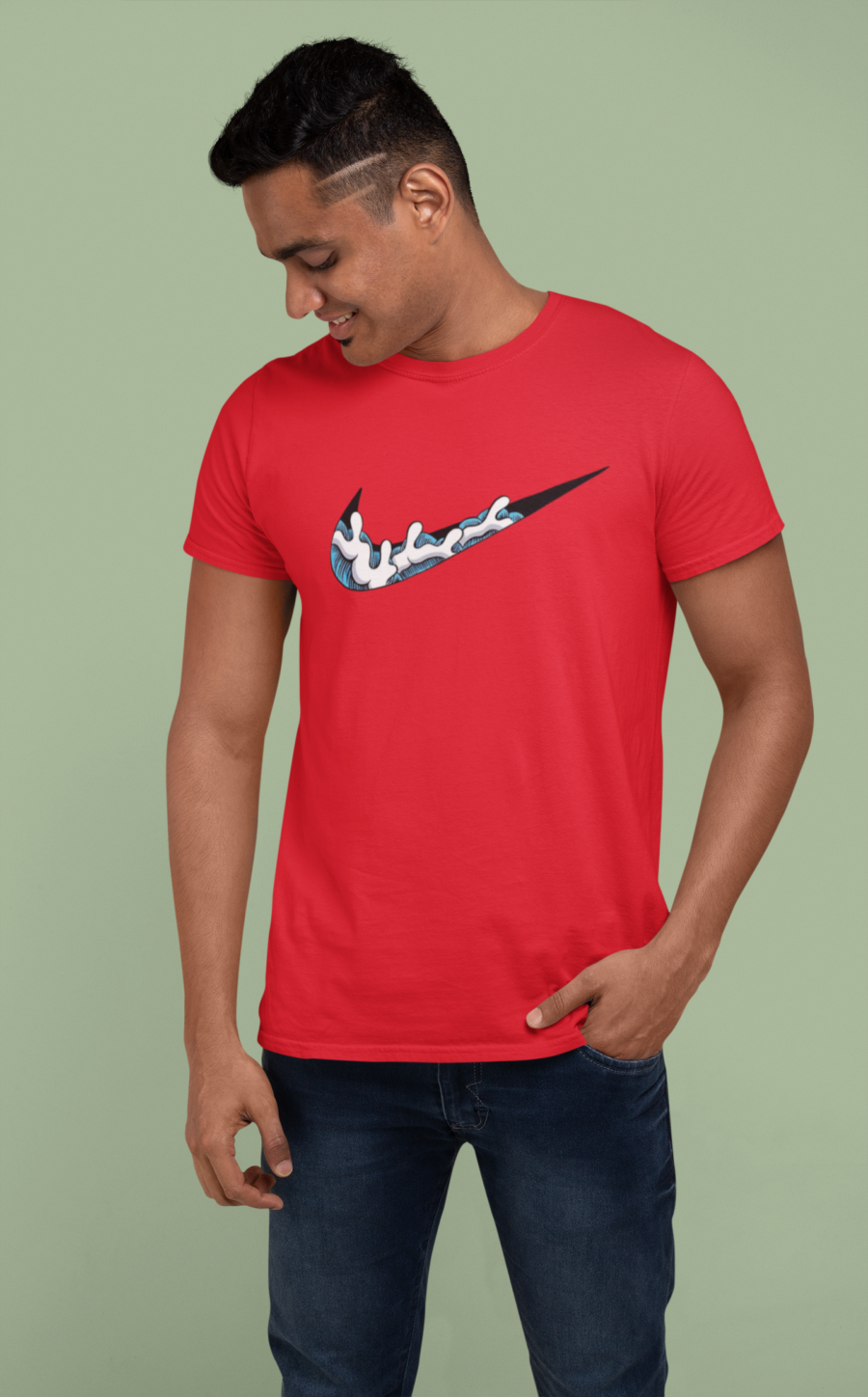  Stylish Wave-Inspired Graphic T-Shirt for Men-Teescribe - Image 9