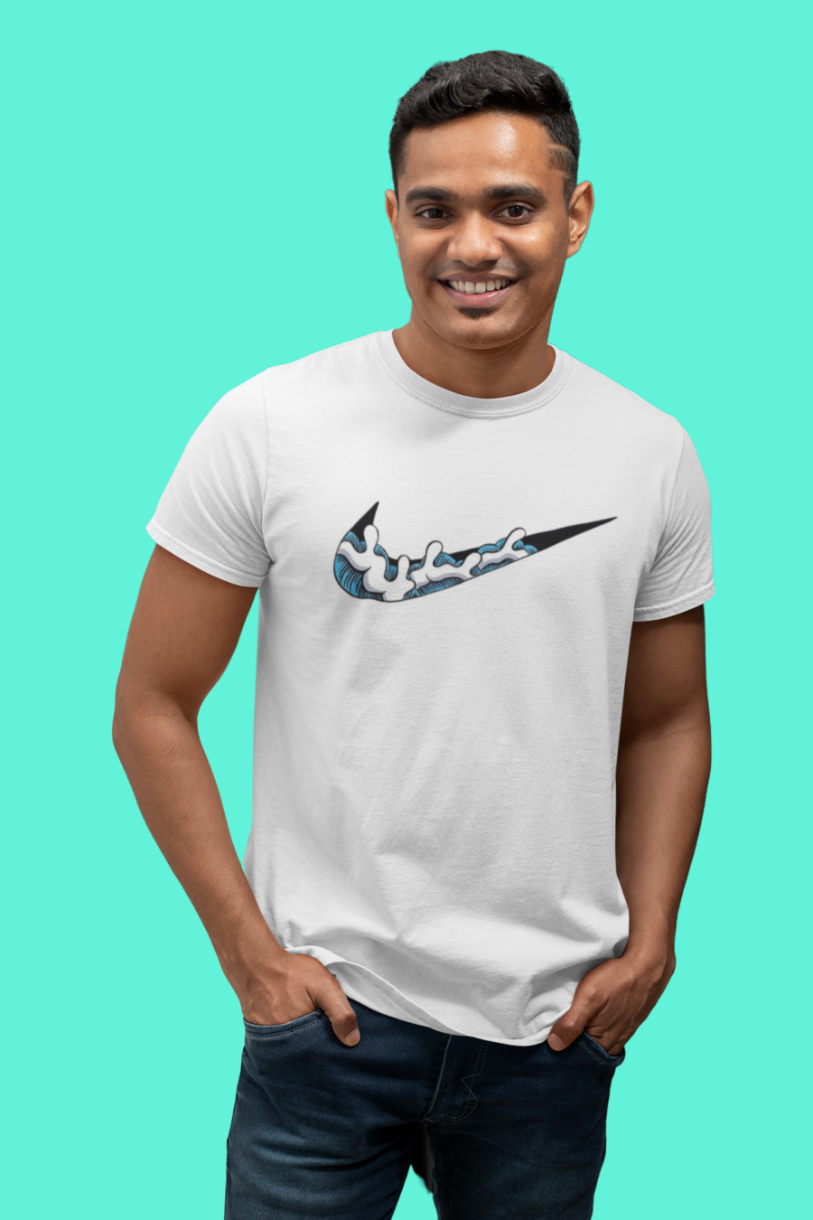  Stylish Wave-Inspired Graphic T-Shirt for Men-Teescribe - Image 4