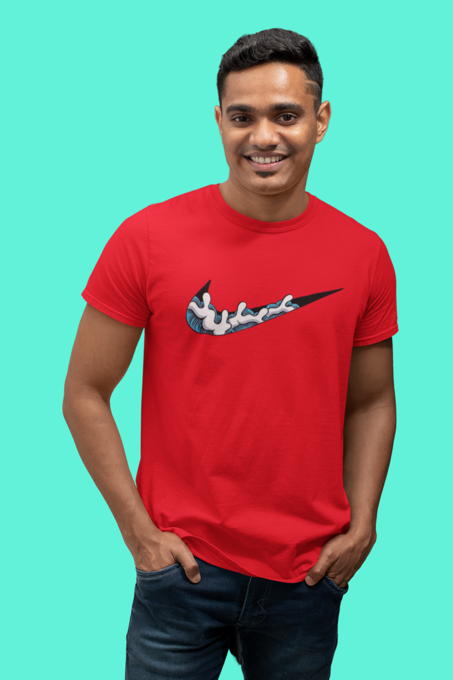  Stylish Wave-Inspired Graphic T-Shirt for Men-Teescribe - Image 3